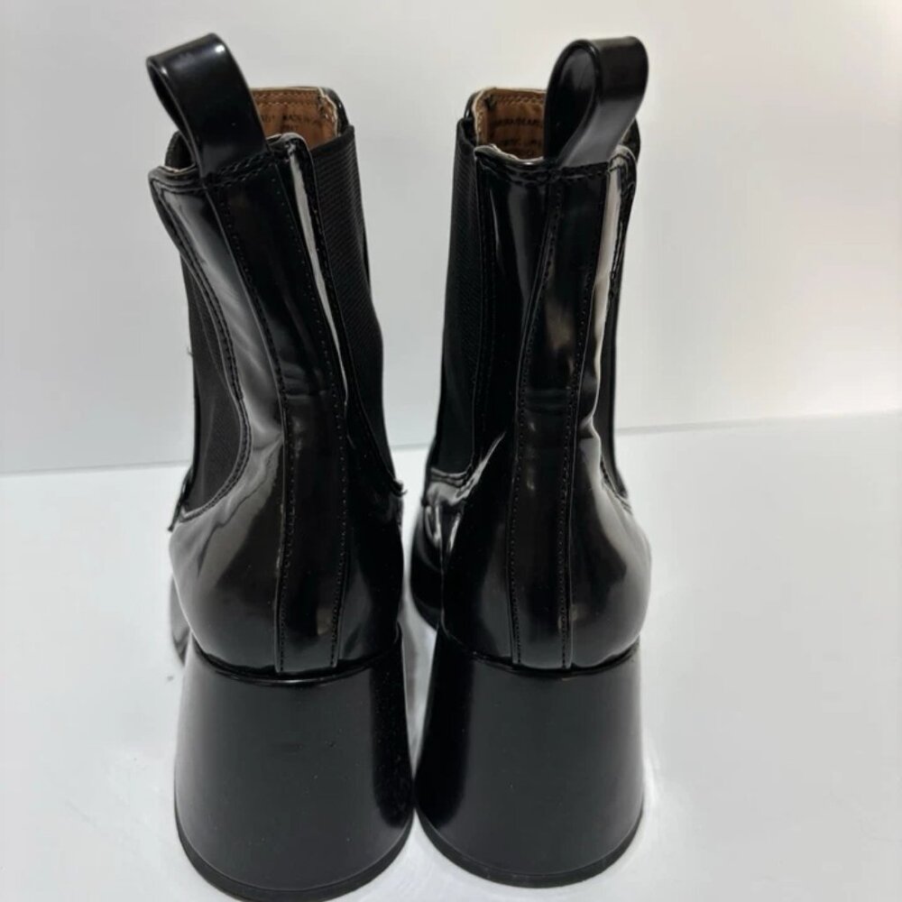 Madden Girl Black Patent Block Heel Chelsea Boot - Picture 4 of 5